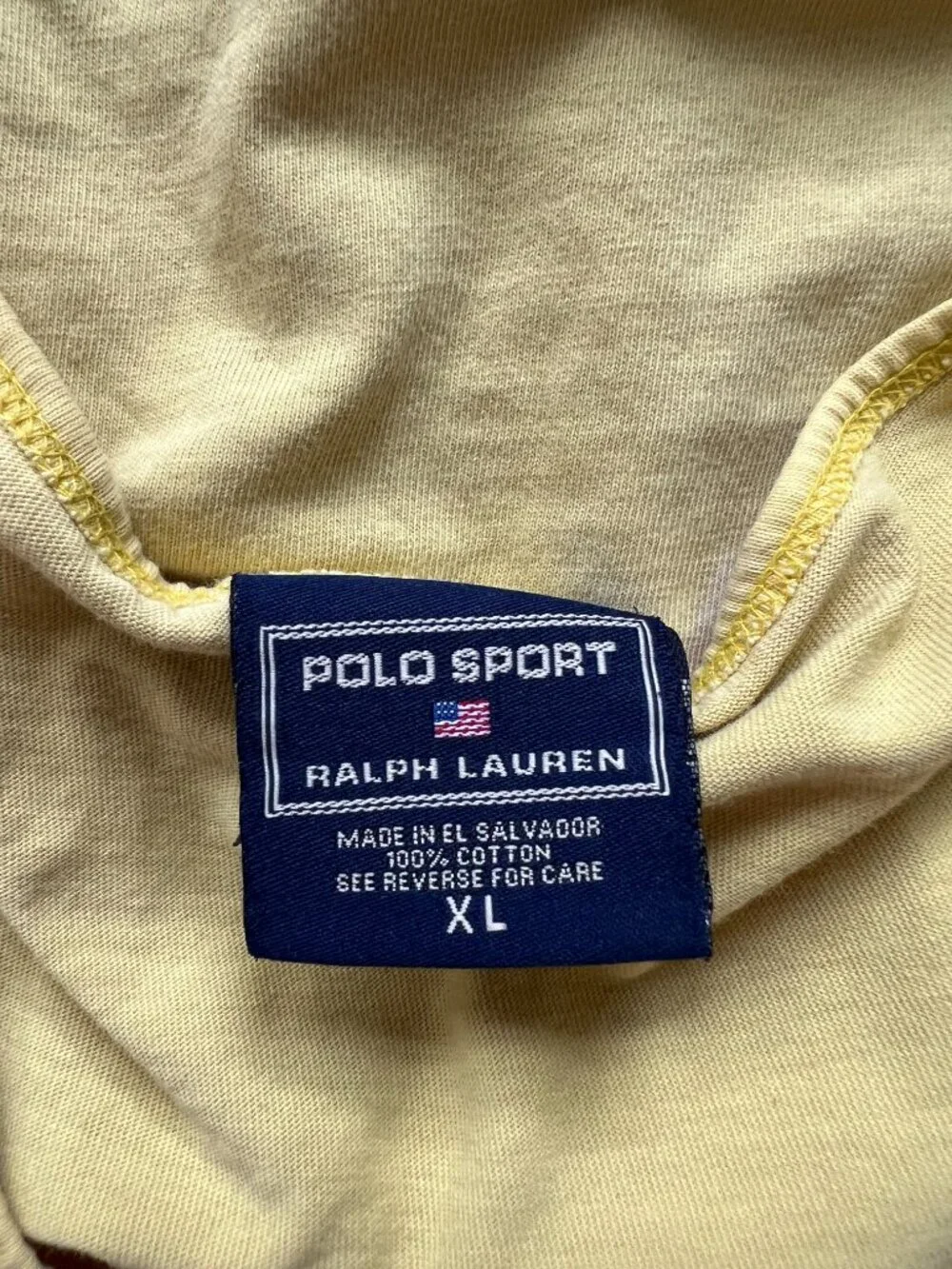 y2k Polo Sport Ralph Lauren tank top yellow cotton mens XL extra large 2000s
